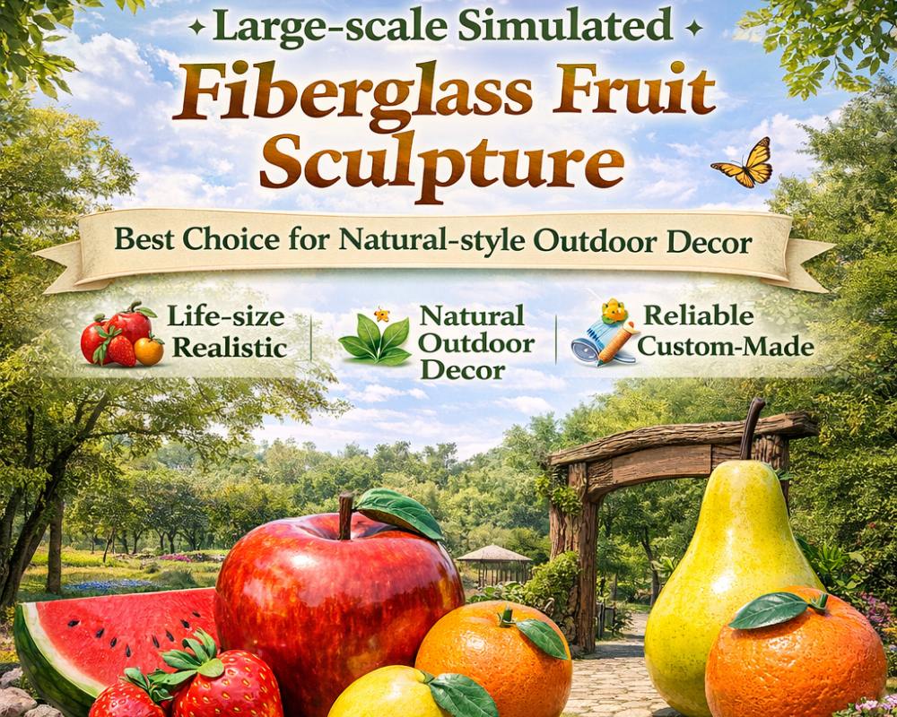 Large-scale Simulated Fiberglass Fruit Sculpture: Best Choice for Natural-style Outdoor Decor