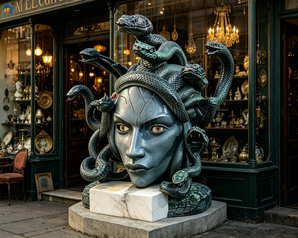 fiberglass Medusa sculpture