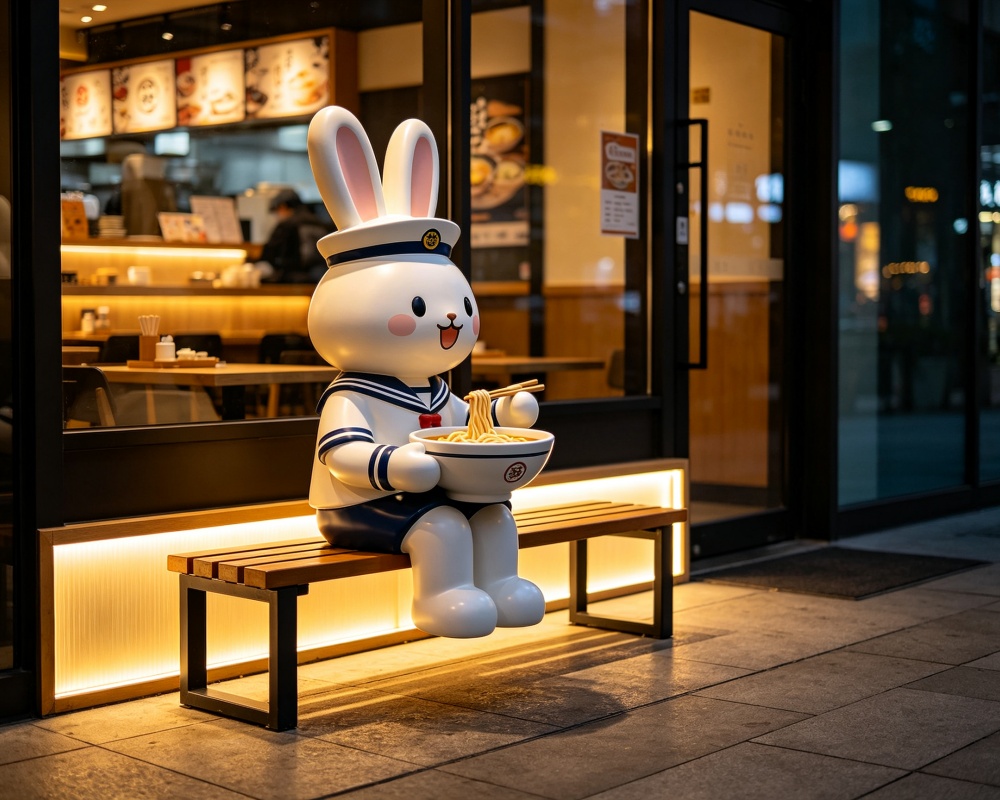 Rabbit-fiberglass sculpture for shops