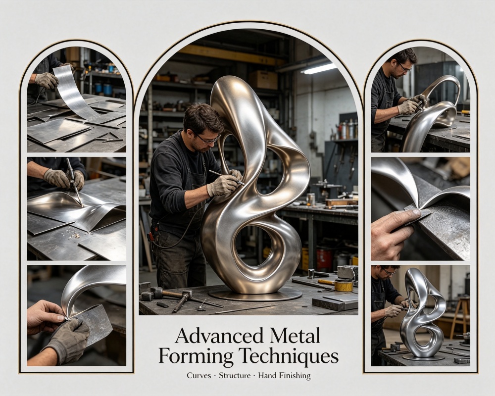 Matte metal sculptures