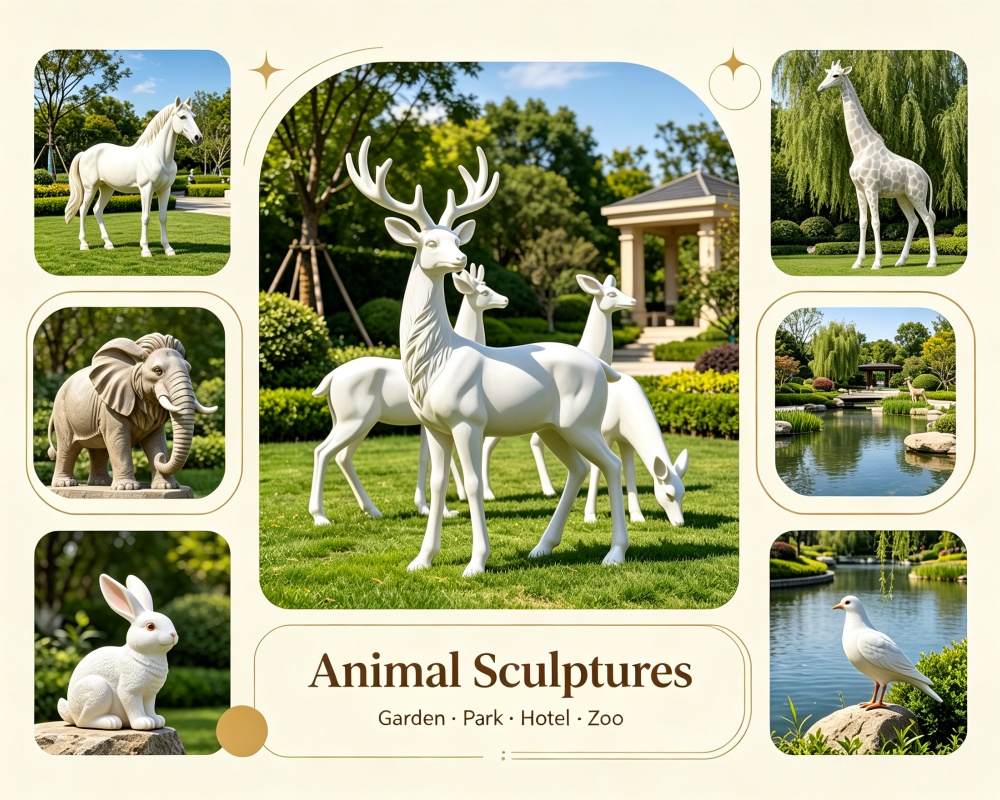 Fiberglass animal sculptures